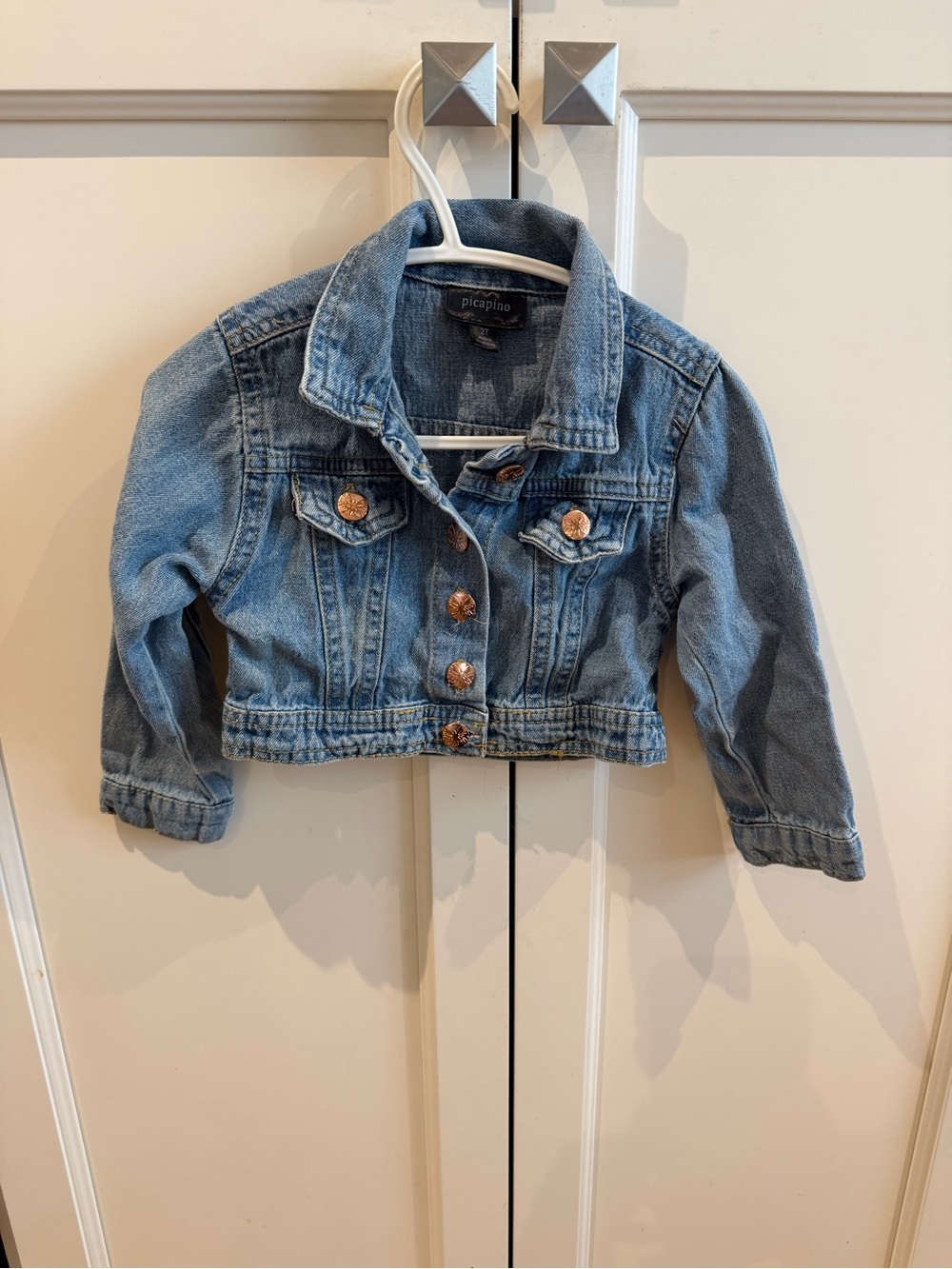Picapino 2t Light Blue Kids' crop Denim Jean Jacket